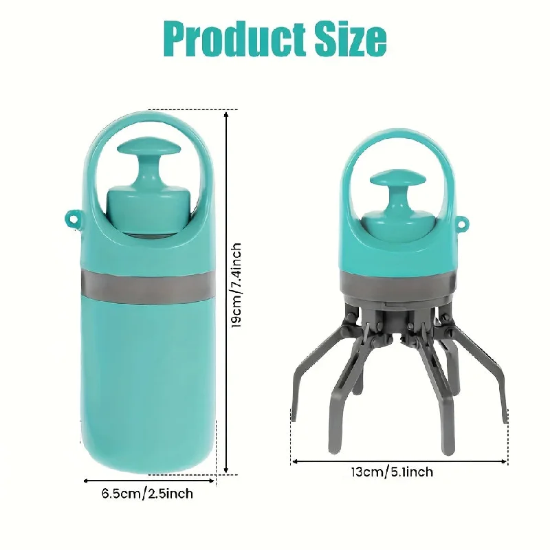 ---Portable Dog Poop Scooper with Built-In Waste Bag Dispenser - Durable Stainless Steel & Plastic, Perfect for All Breeds ---Portable Dog Poop Scooper with Built-In Waste Bag Dispenser - Durable Stainless Steel & Plastic, Perfect for All Breeds