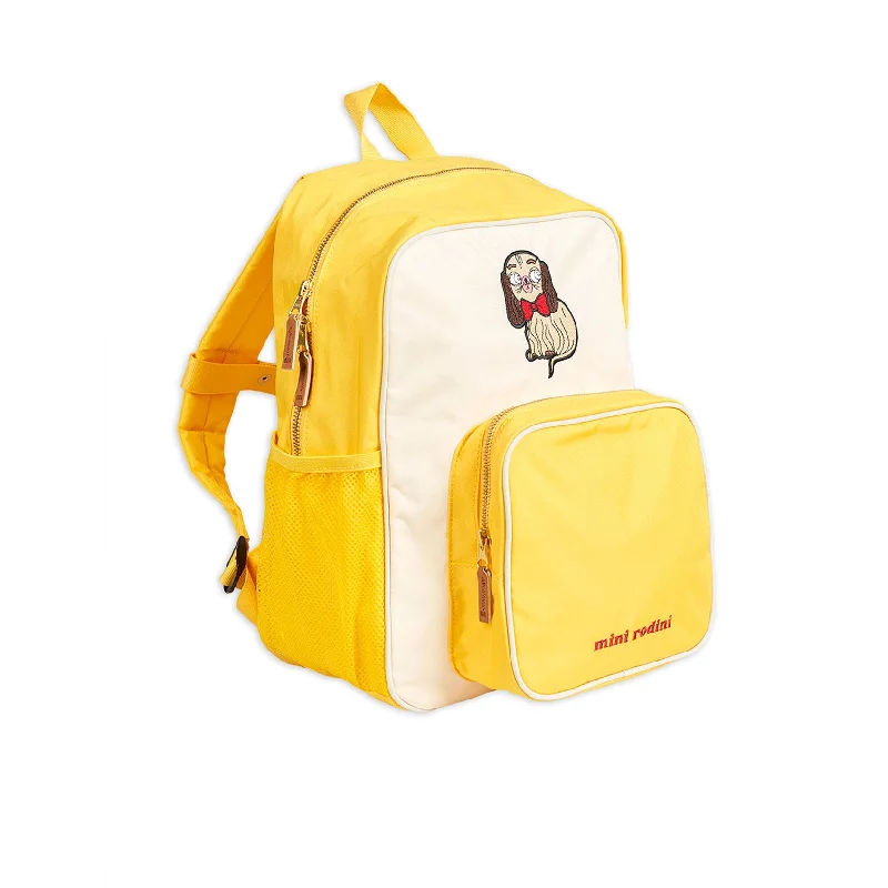  . **Pet traction rope is anti-explosion**Mini Rodini Yellow Dashing Dogs School Bag