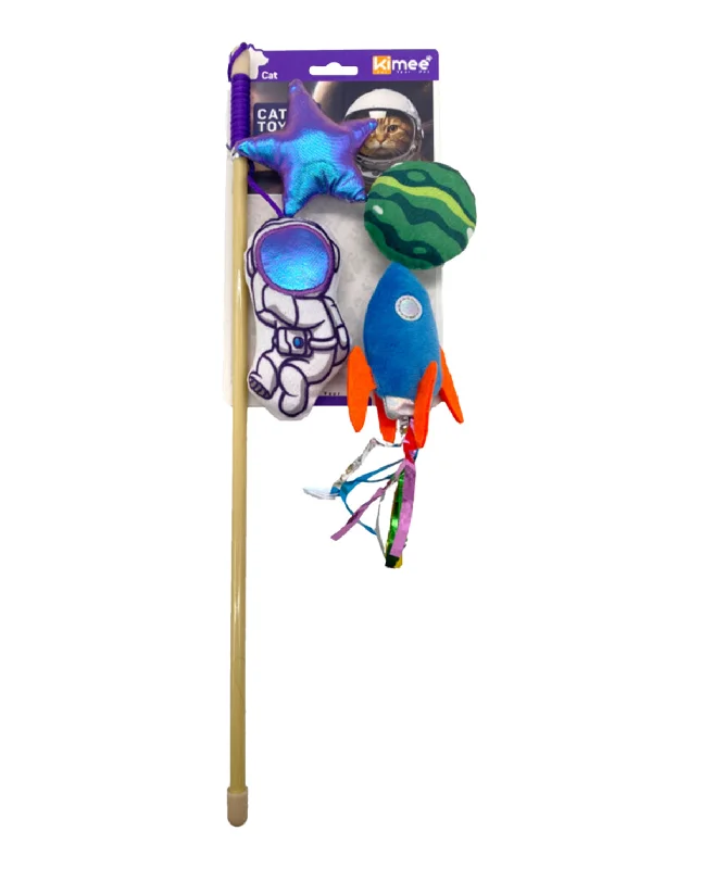 Pet accessoriesSpace-Theme Cat Wand Toy - Four Pack