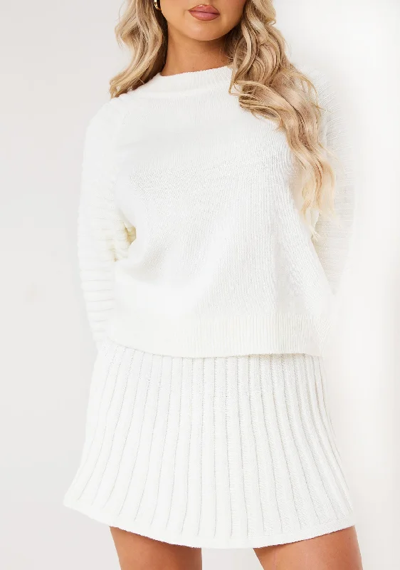 Annie Cream High Neck Knitted Jumper