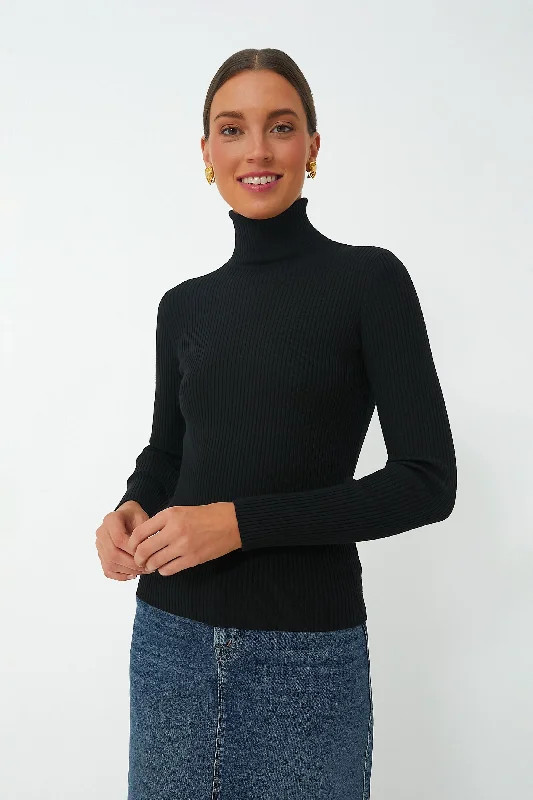 Black Sonia Ribbed Turtleneck