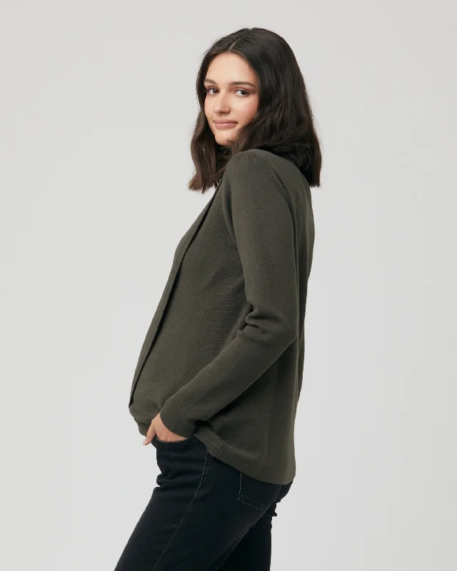 Cassie Cross Over Nursing Knit Khaki