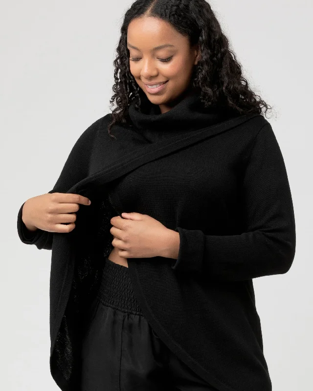 Cowl Neck Nursing Knit  Black