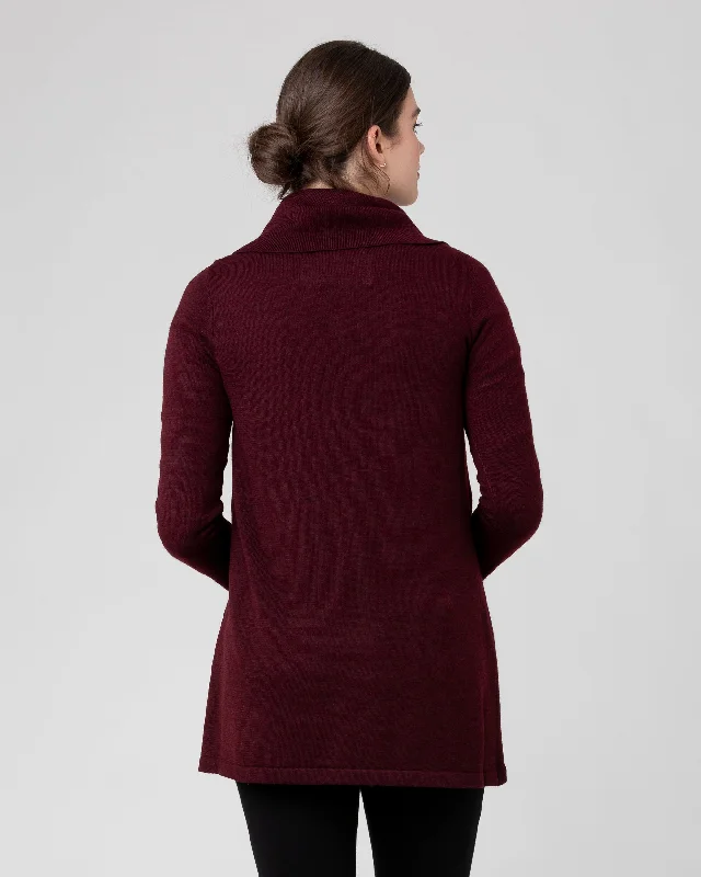 Cowl Neck Nursing Knit  Maroon