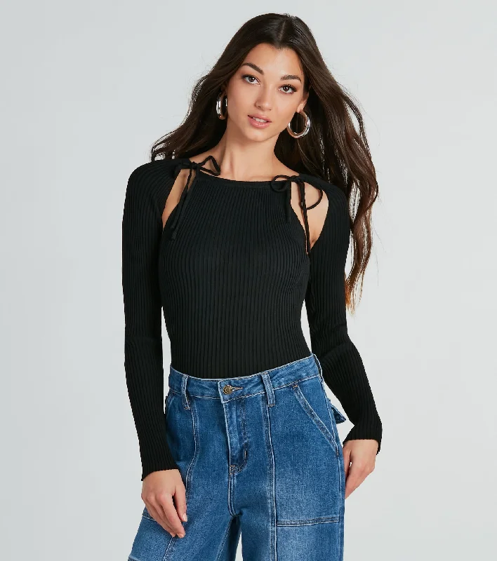 Cozy Allure Cutout Sweater Top