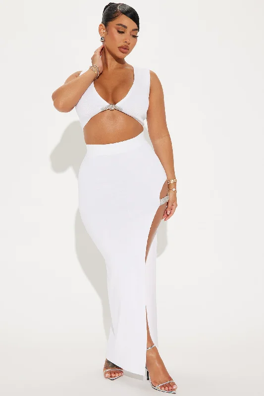 Divine Luxury Skirt Set - White