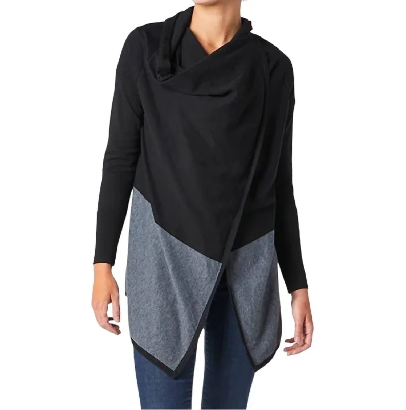 Edgewood Wrap Sweater In Black