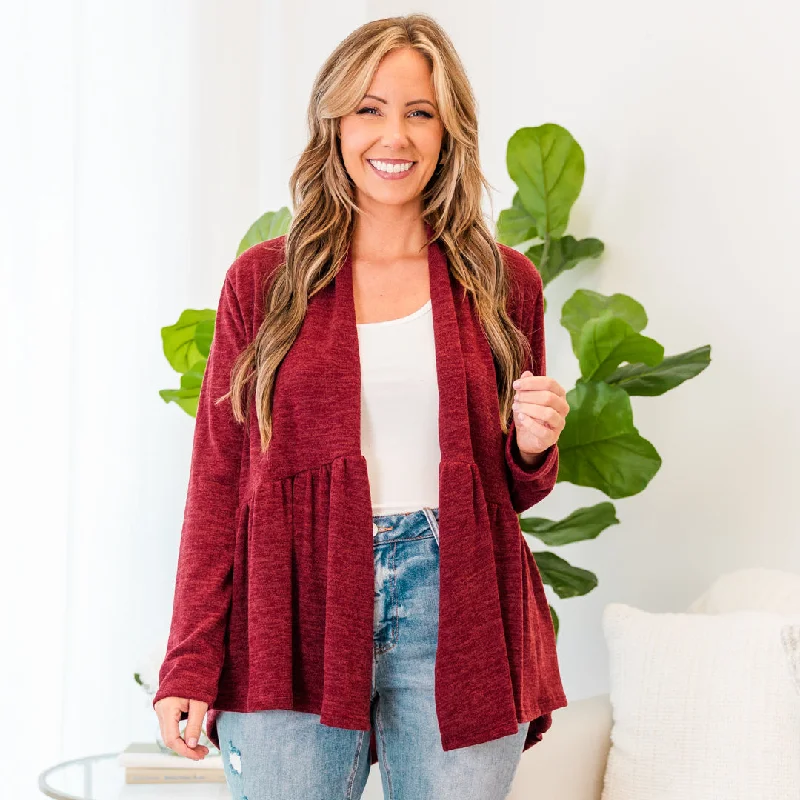 Fireside Comfort Cardigan, Burgundy