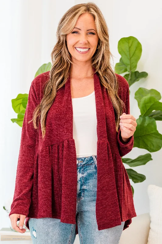 Fireside Comfort Cardigan, Burgundy