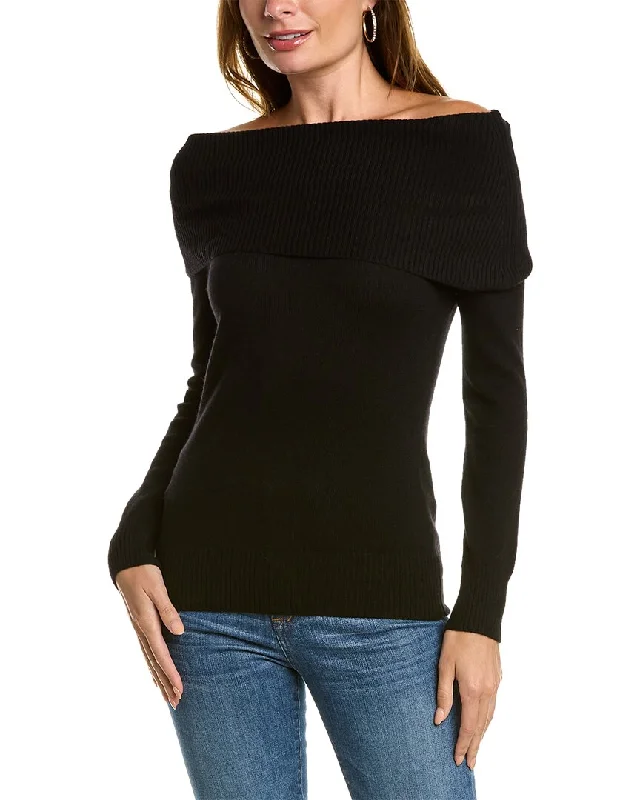 Forte Cashmere Marilyn Off-The-Shoulder Cashmere Pullover