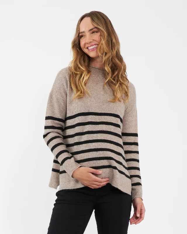 Gerrie Nursing Knit  Mocha / Black