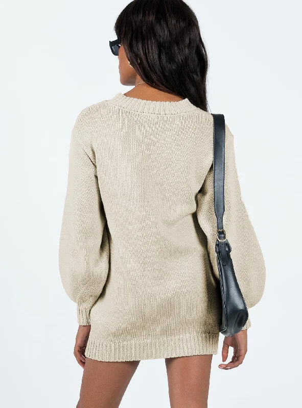 Harmony Knit Mini Dress Beige