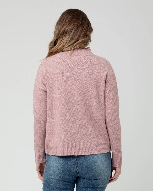 Jade Crop Nursing Knit Pink