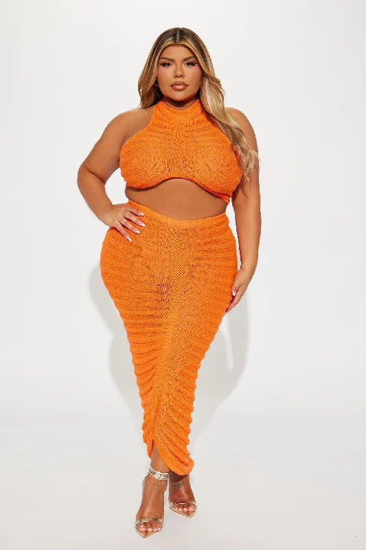 Key West Sheer Maxi Skirt Set - Orange