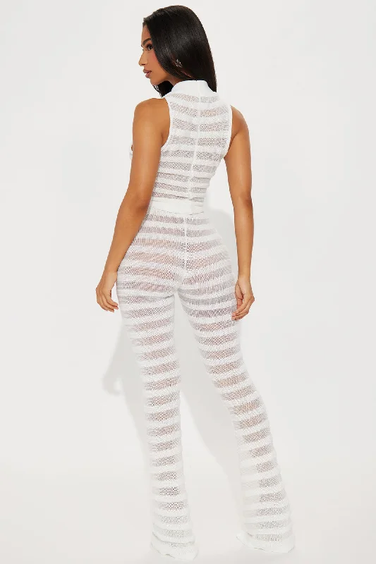 Key West Sheer Pant Set - White