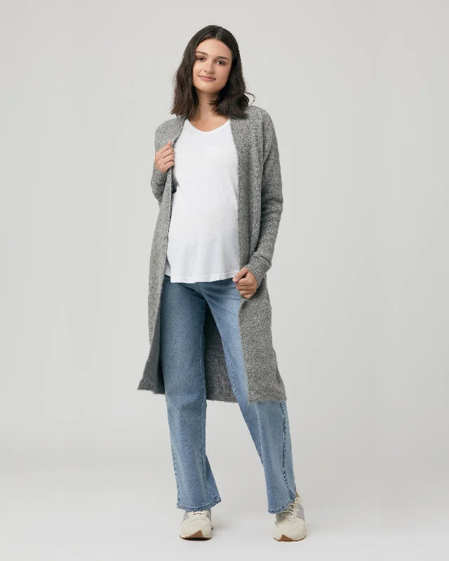 Linda Longline Knit Cardigan Charcoal Marle