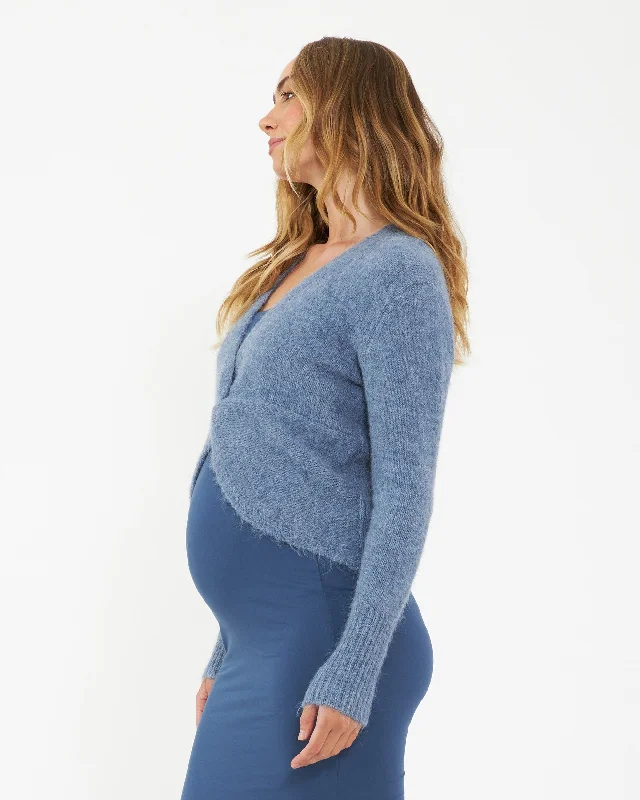 Nala Knot Front Knit Dusty Blue