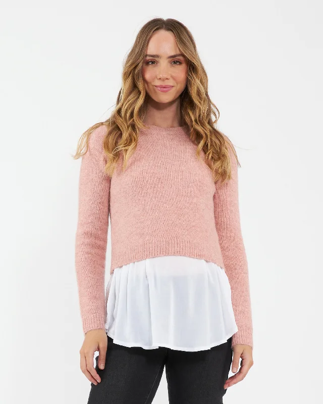 Patty Detachable Nursing  Knit Dusty Pink