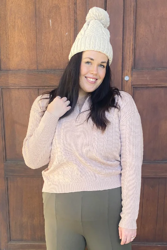 Half Zip Knit Beige