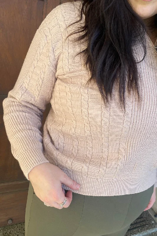 Half Zip Knit Beige