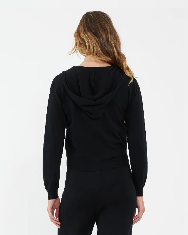 Reese Nursing Knit Hoodie Black