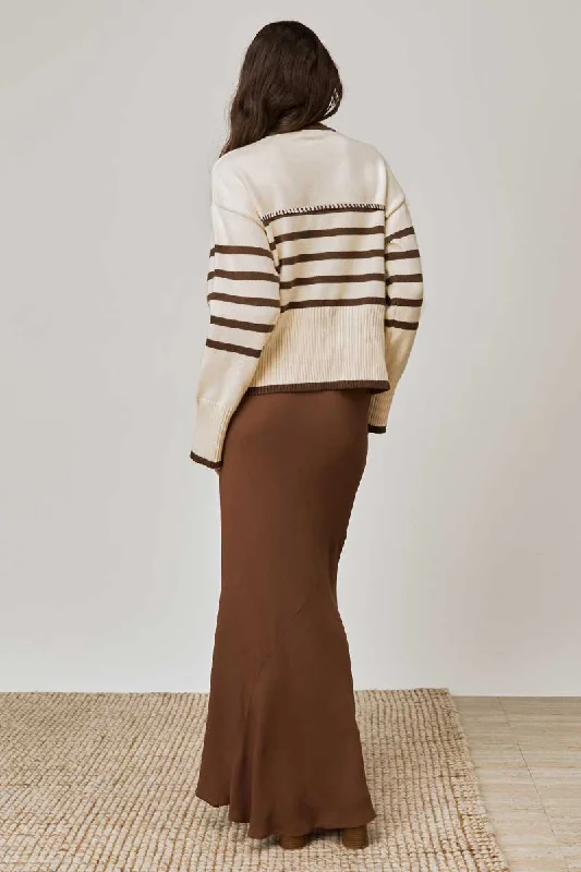 Rhythm Oatmeal Coffee Stripe Knit