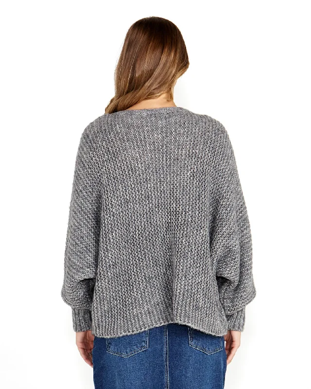 Sass Belinda Chunky Cable Knit Grey Marle