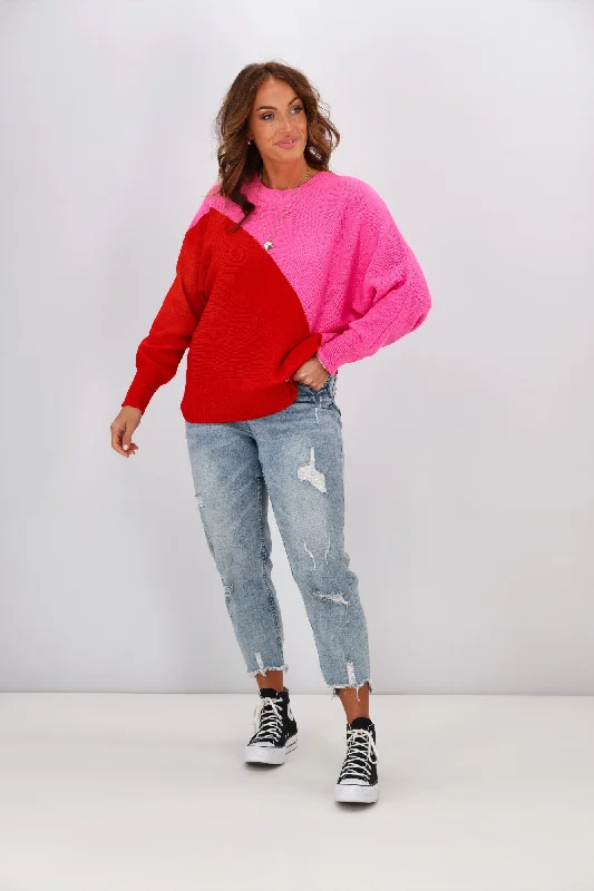 Shine On Label Elysia Pink Red Jumper