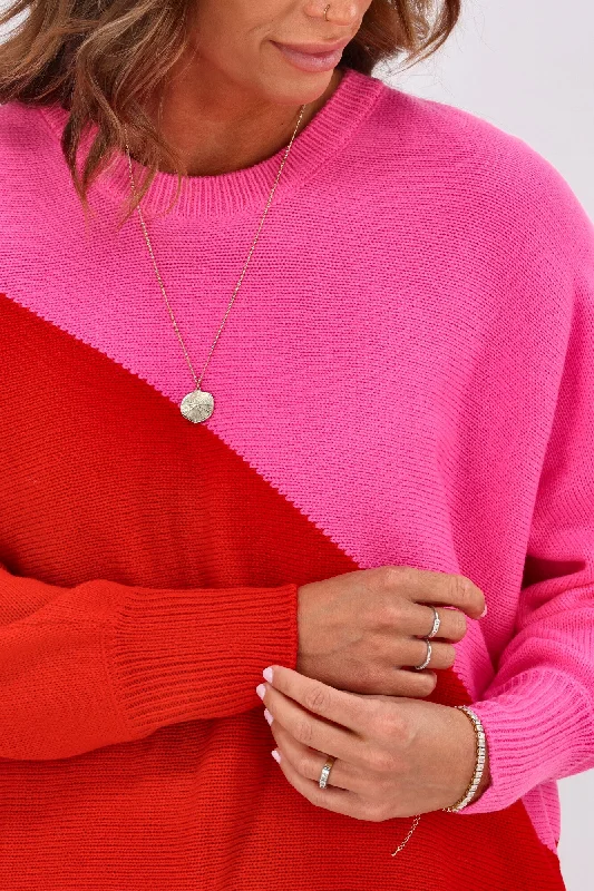 Shine On Label Elysia Pink Red Jumper