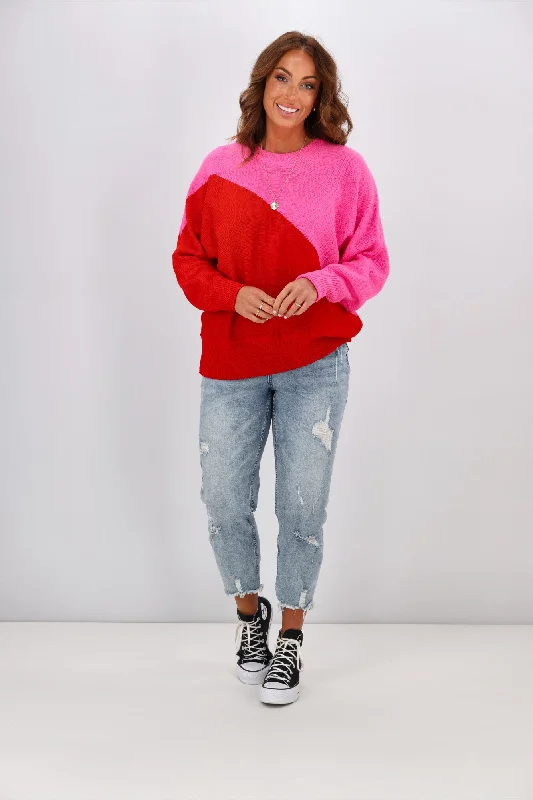 Shine On Label Elysia Pink Red Jumper