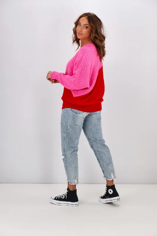 Shine On Label Elysia Pink Red Jumper