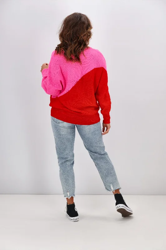 Shine On Label Elysia Pink Red Jumper