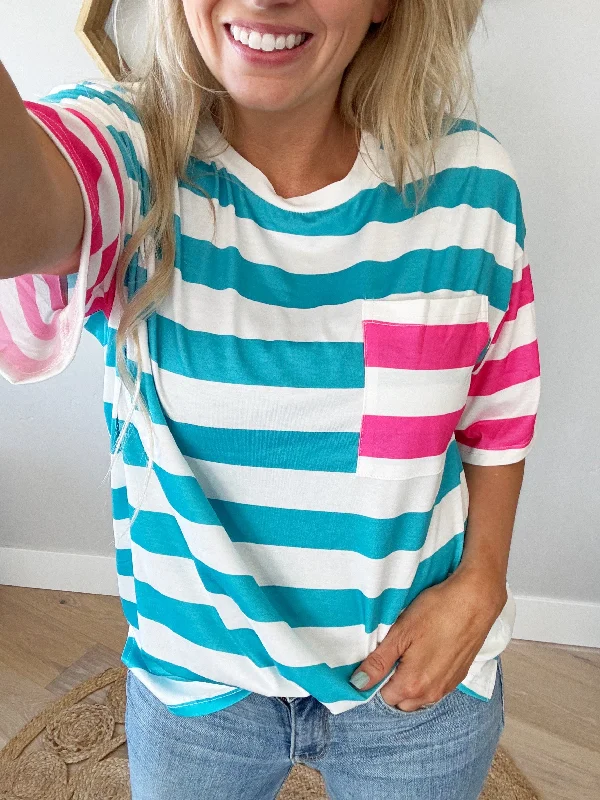 I Can & I Will Striped Top (Multiple Colors) (Pink Label)