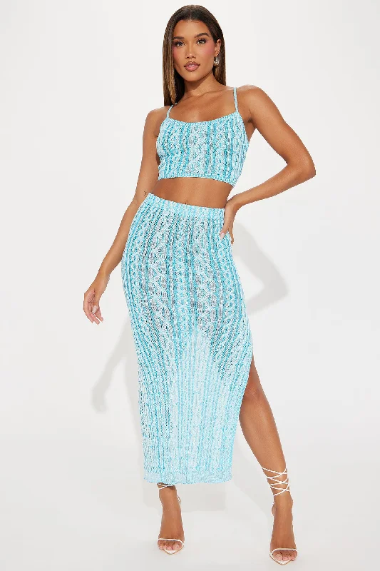 Vacation Lover Skirt Set - Blue