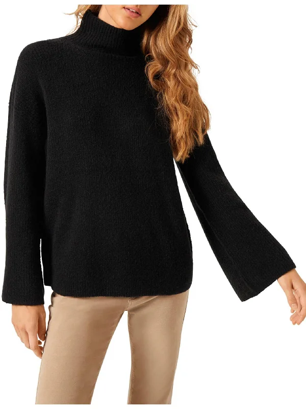 Womens Ribbed Knit Mock Turtleneck Sweater