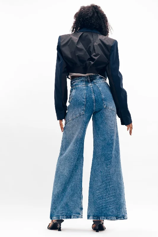 90's Come Back Wide Flare Jeans