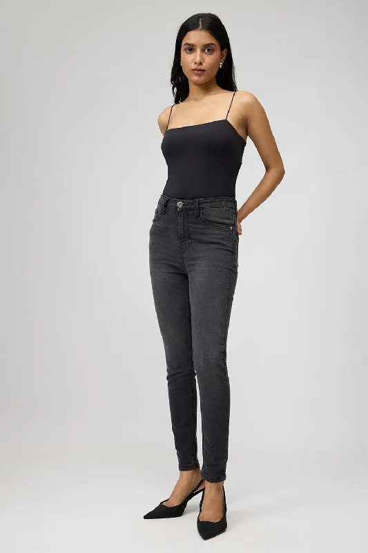 Charcoal Hued Sleek Skinny Jeans