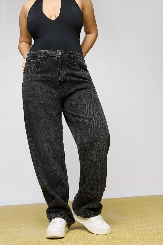 Charcoal Chic Curve Straight Jeans