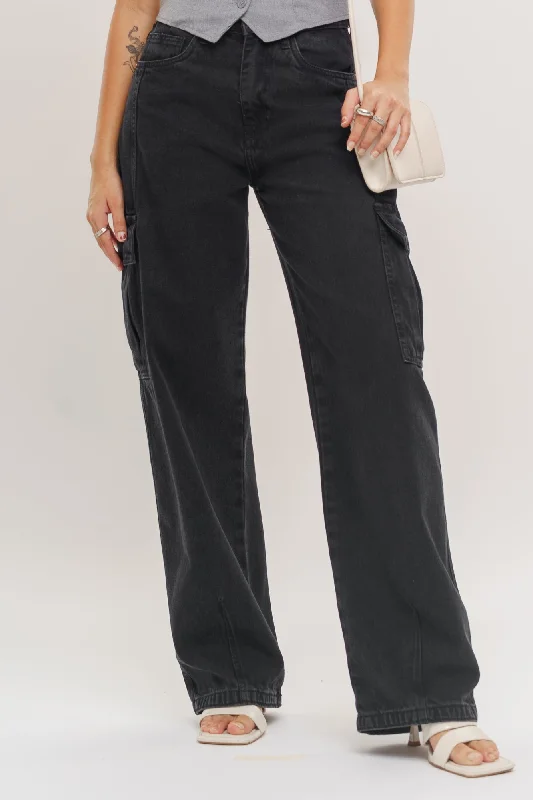 Charcoal Black Cargo Pants