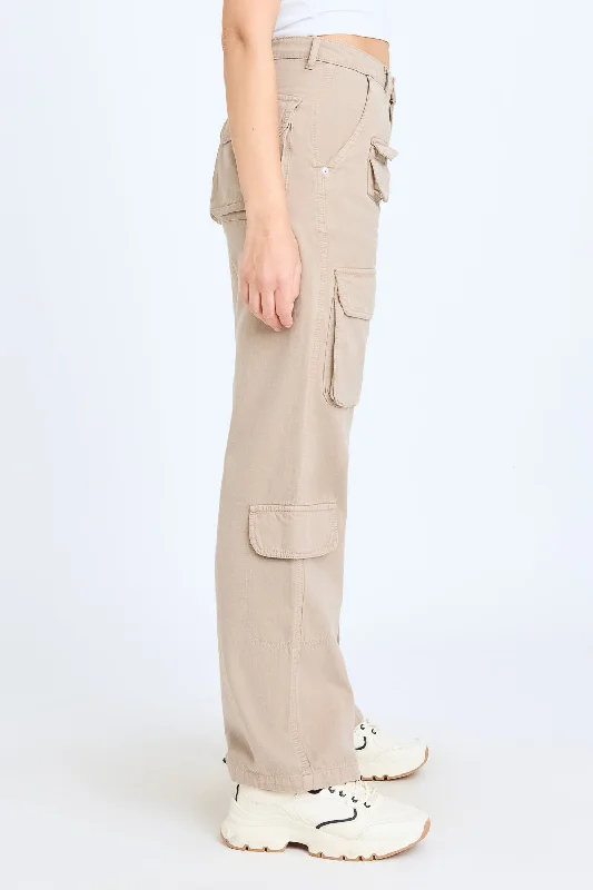 Coral Brown Utility Cargo Jeans