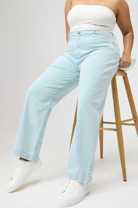 Curve Faded Blue High Waist Mom Fit Jeans