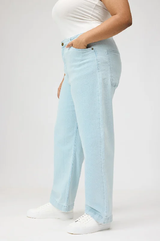 Curve Faded Blue High Waist Mom Fit Jeans