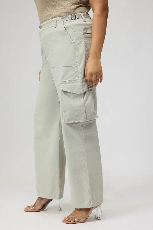 Curve Mint Green Cargo Pants