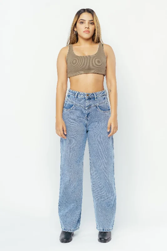 Fish Cut Light Straight Jeans