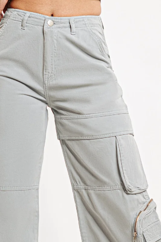 Grey One Pocketed Denim Cargo