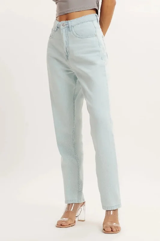 Light Blue High Waist Mom Fit Jeans