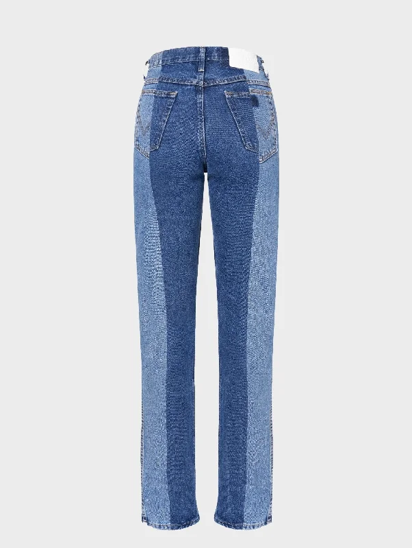 Mid Dark Blue Stovepipe Jeans