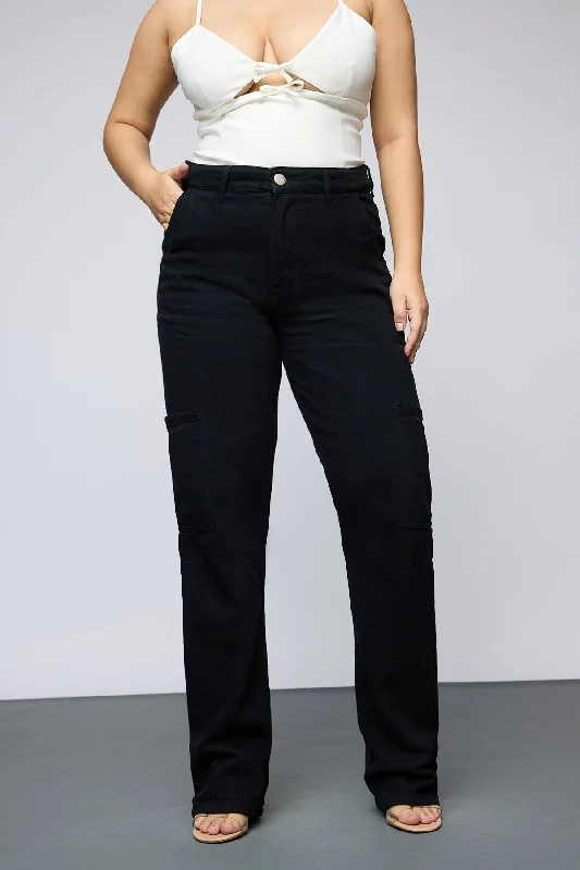 Midnight Luxe Curve Cargo Jeans