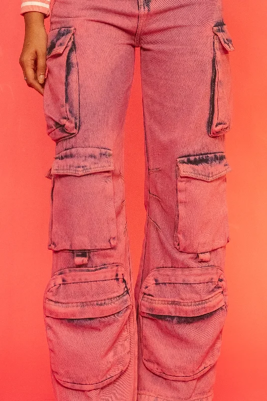 Pink Play Denim Cargo