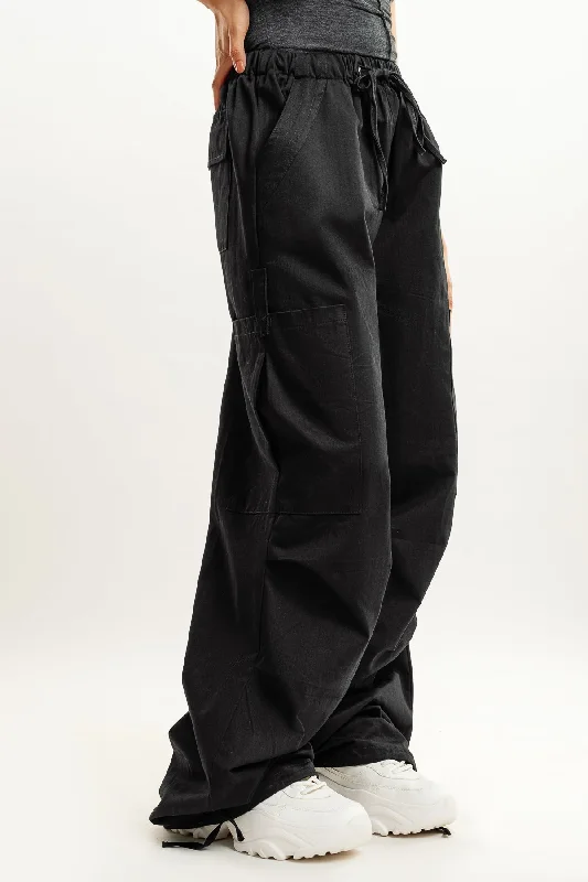 Stone Black Parachute Pant